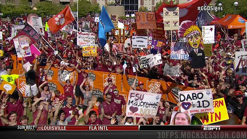 Illustration for article titled An FSU Fan Spells "Traitor" Like "Trader": Your Roundup Of The Best Signs Behind The College Gameday Crew